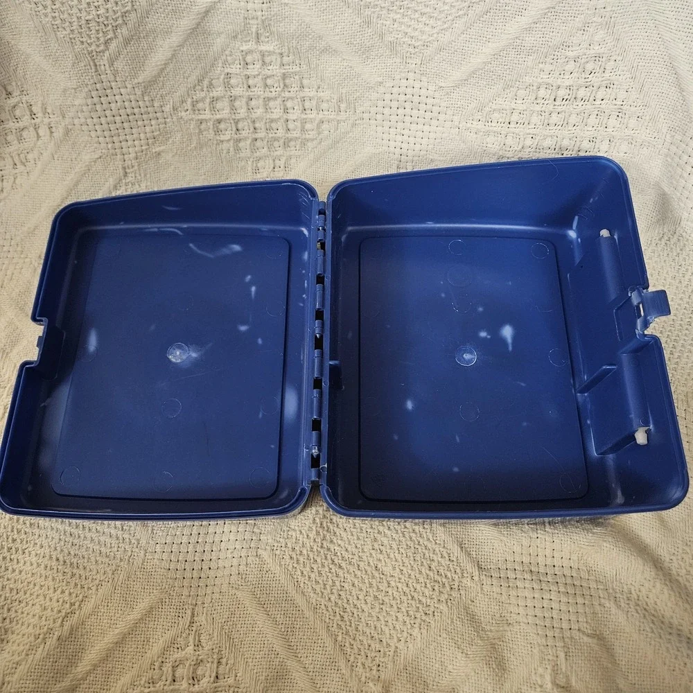 Vintage Disney Pinocchio Plastic Thermos Lunch Box Blue 90s Kidcore Handle
